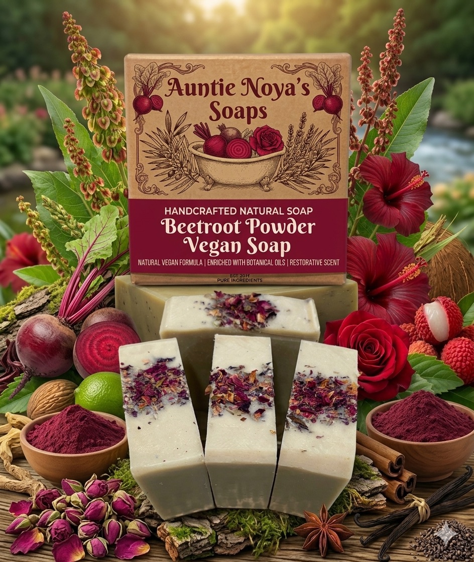 Beetroot Powder Vegan Soap AI product photo