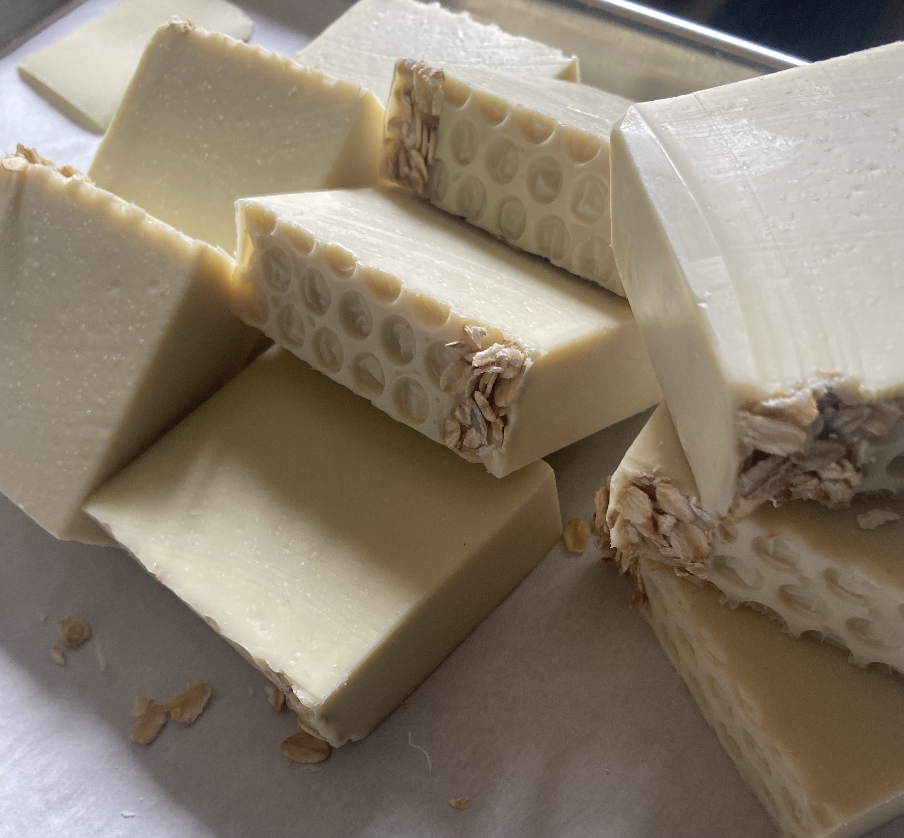 Honey Almond soap real product photo