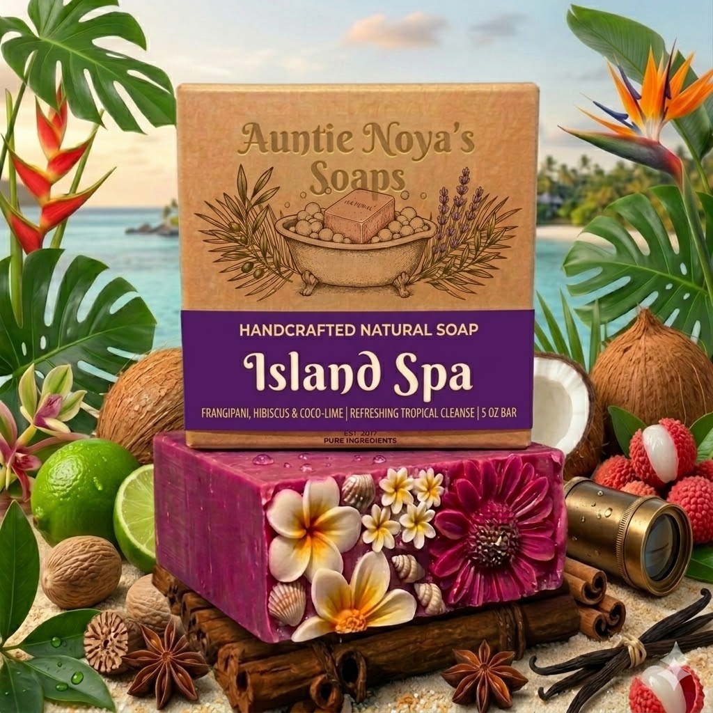 Island Spa soap AI product photo