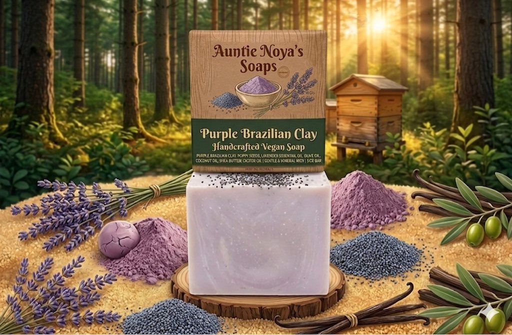 Purple Brazilian Clay Vegan Soap AI product photo