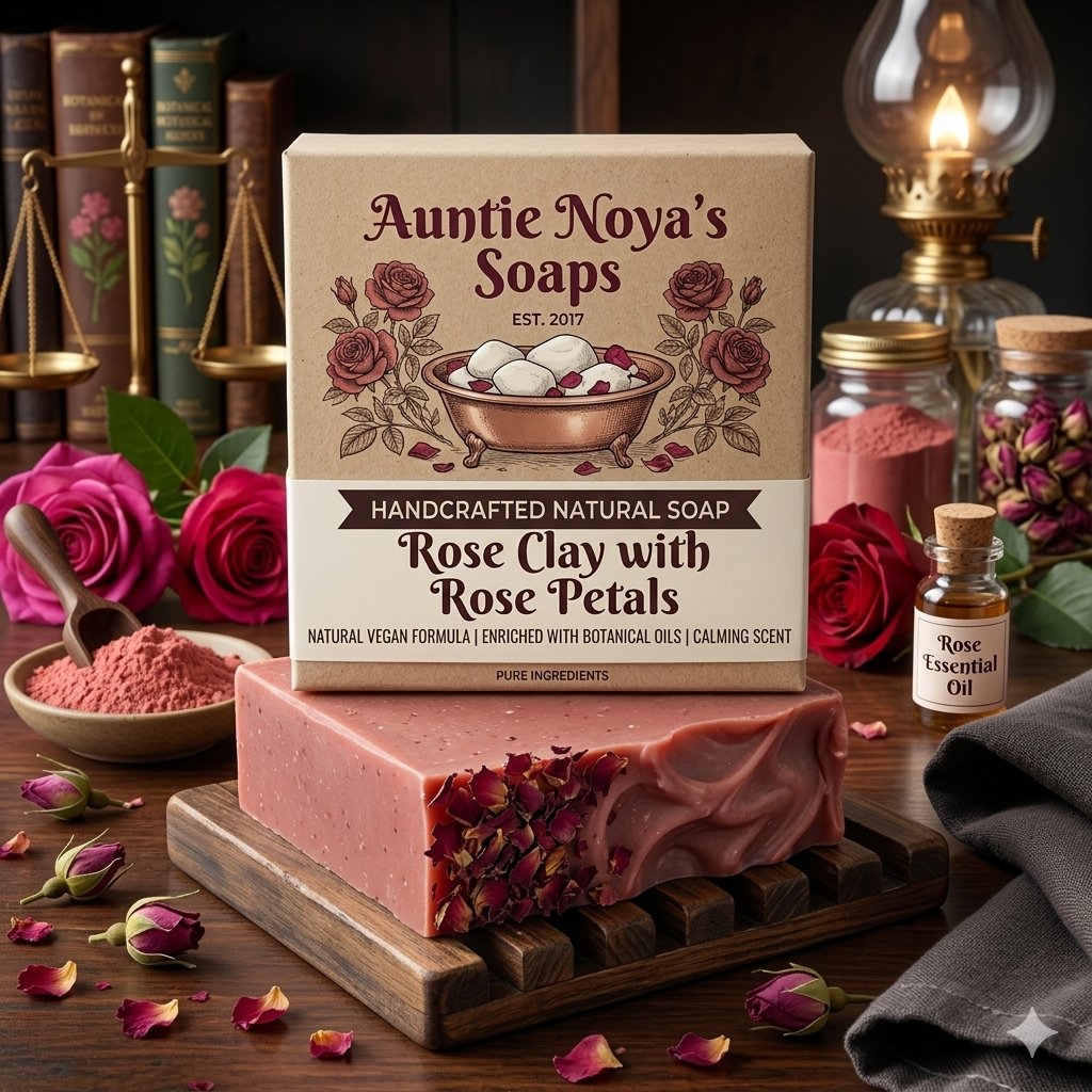 Rose Clay with Rose Petals Vegan Soap AI product photo