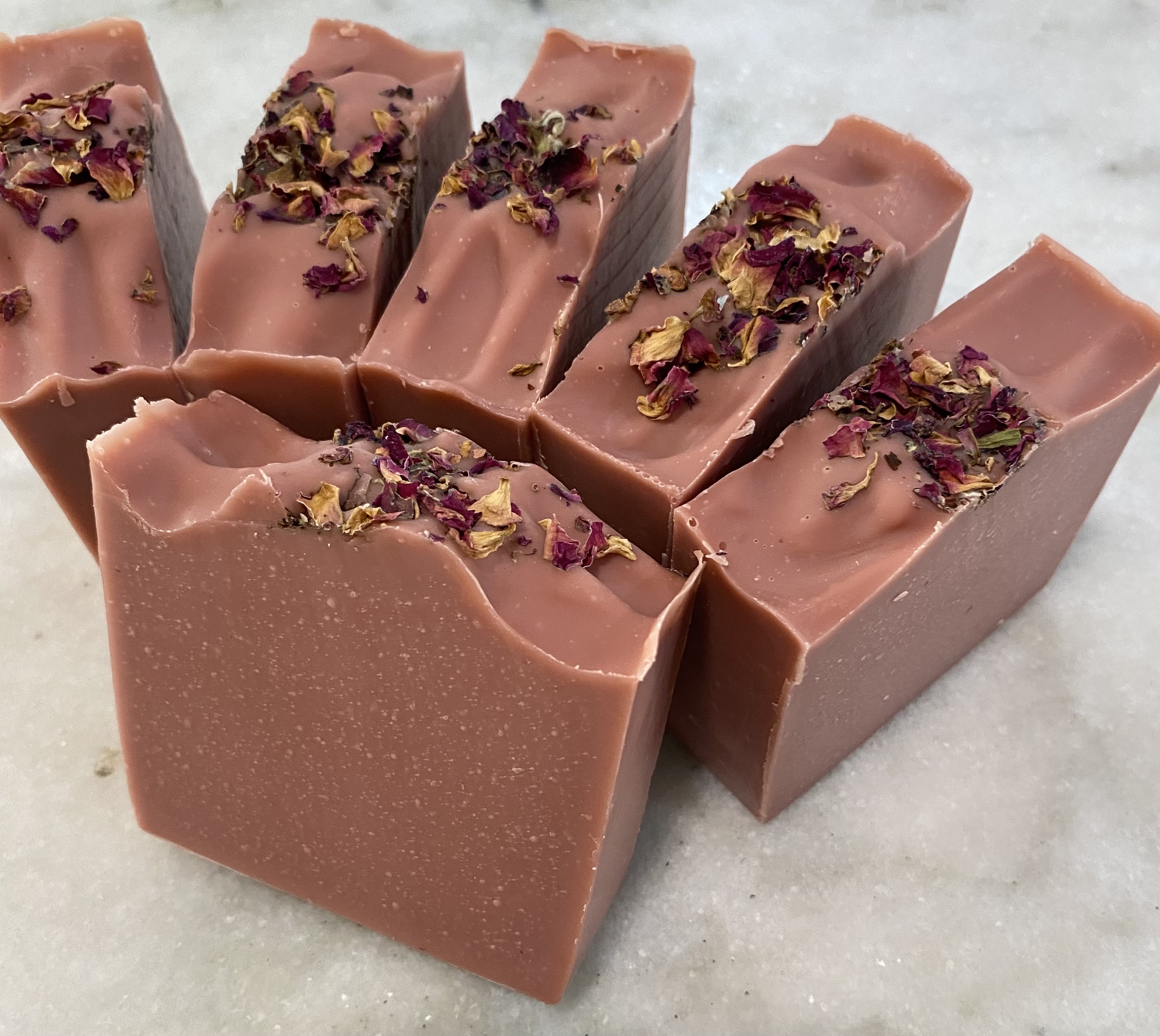 Rose Clay with Rose Petals Vegan Soap real product photo