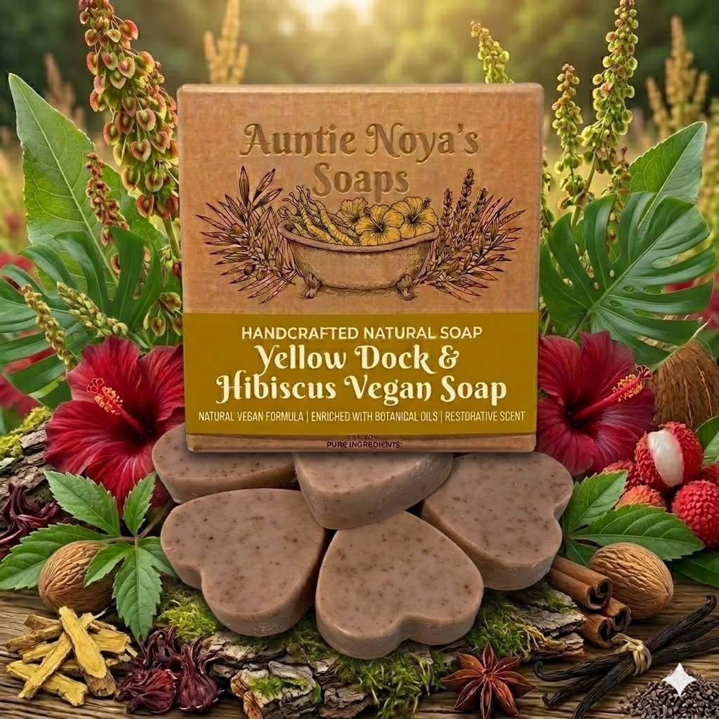 Yellow Dock and Hibiscus Vegan Soap AI product photo